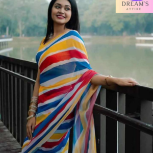 ইন্ডিয়ান ওয়েটলেস জর্জেট শাড়ি Code : 08